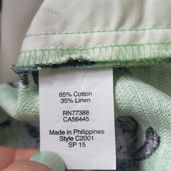 J. Crew Factory Side Zip Green Blue Floral Pleated Dressy Shorts Linen Cotton 2 - Picture 5 of 6